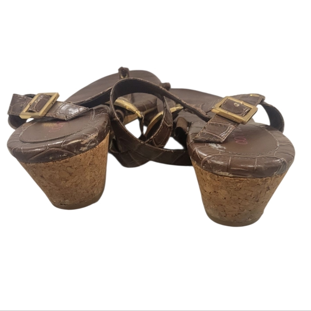 FREE WITH ANY PURCHASE - Connie Brown Sandals with Gold Accents - Picture 2 of 2